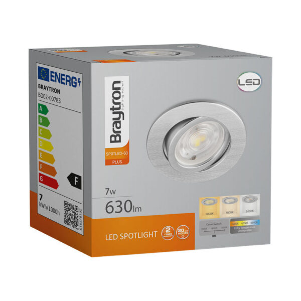 BRY-SPOTLED G3-7W-RND-SLV-3IN1-LED SPOTLIGHT – BD02-00783