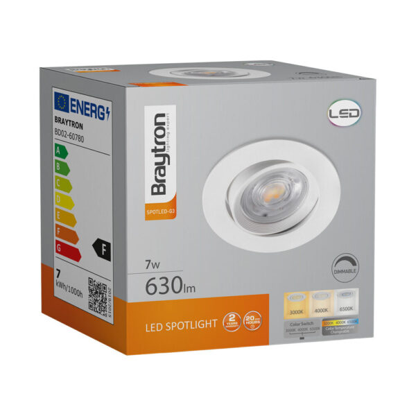 BRY-SPOTLED G3-7W-RND-WHT-DIM-3IN1-LED SPOTLIGHT – BD02-60780