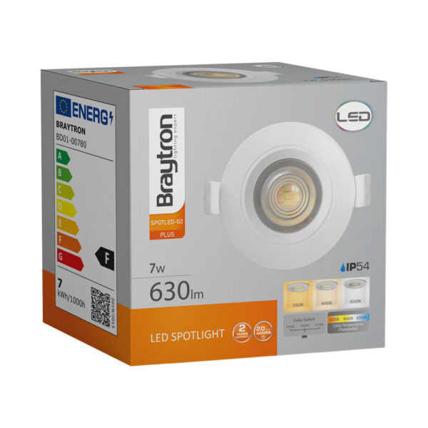 Σποτ Led GE 7W 3IN1 RND IP54 Λευκό – BD01-00780