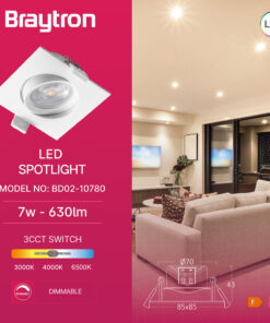 BRY-SPOTLED G3-7W-SQR-WHT-3IN1-LED SPOTLIGHT – BD02-10780