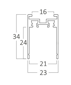 Μαγνητική Ράγα slim 2m 48V Μαύρη – BY41-01221