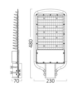 ΦΩΤΙΣΤΙΚΟ LED ΔΡΟΜΟΥ 100W 4000K IP66 ΓΚΡΙ – BT42-89112