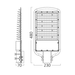 BRY-ST83-100W-GRY-6500K-IP66-LED STREET LIGHT – BT42-89132