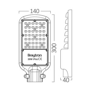 BRY-ST83-30W-GRY-6500K-IP66-LED STREET LIGHT – BT42-83032