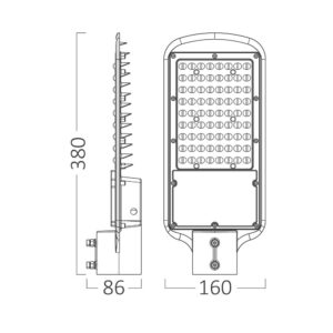 ΦΩΤΙΣΤΙΚΟ LED  ΔΡΟΜΟΥ 50W 4000K IP66 ΓΚΡΙ – BT42-85012