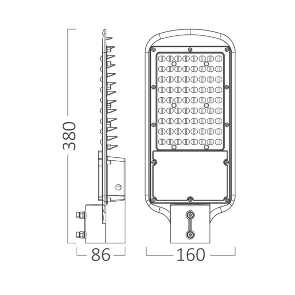 ΦΩΤΙΣΤΙΚΟ LED  ΔΡΟΜΟΥ 50W 4000K IP66 ΓΚΡΙ – BT42-85012