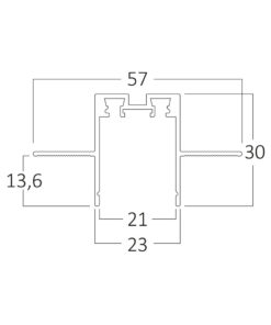 Μαγνητική Ράγα 2m 48V Χωνευτή Μαύρη slim – BY41-01021