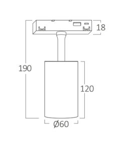 Σποτ Led Μαγνητικής Ράγας 6W 3000K Μαύρο – BD61-00101