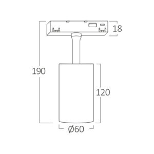 Σποτ Led Μαγνητικής Ράγας 6W 3000K Μαύρο – BD61-00101