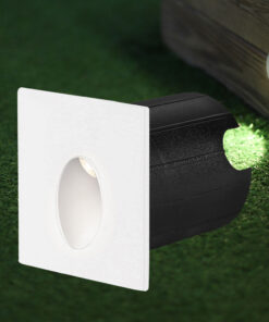 BRY-VECTOR-A-SQR-WHT-2W-3000K-IP65-WALL LIGHT – BG38-02300