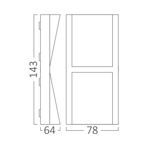 Απλίκα led “Vecta” 2x6w CCT IP65 Ανθρακί – BG38-02782