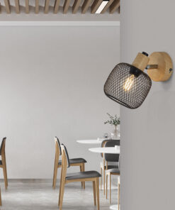 Απλίκα 1 x E14 μαύρο/ξύλο – BV03-00010