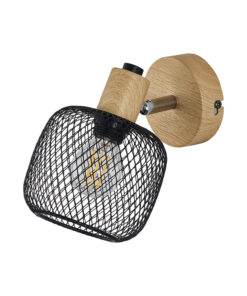 Απλίκα 1 x E14 μαύρο/ξύλο – BV03-00010