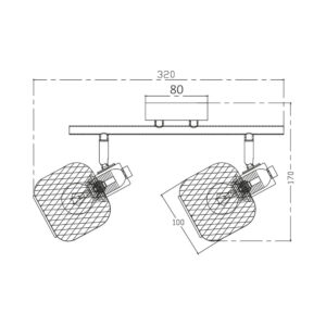 Φωτιστικό οροφής 2 x Ε14 μαύρο/ξύλο – BV03-00011