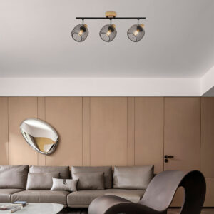 Φωτιστικό οροφής 3 x Ε14 μαύρο/ξύλο – BV03-00012