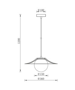 Κρεμαστό μονόφωτο 1 x Ε27 μαύρο Ø36 – BV03-00040