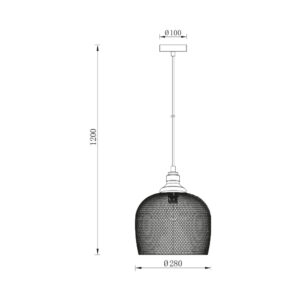 Κρεμαστό μονόφωτο 1 x Ε27 μαύρο Ø28 – BV03-00060