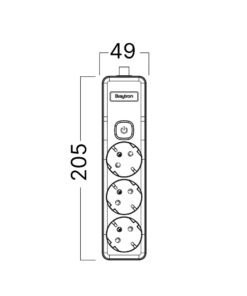 Πολύπριζο Xline 3Θ. Με Διακόπτη Χωρίς Καλώδιο Με Βάση Στήριξης – BY72-00230