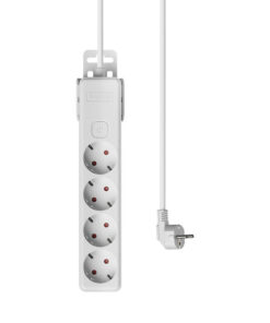 Πολύπριζο Xline 4Θ. 3X1,5mm 3m Καλώδιο Με Διακόπτη Με Βάση Στήριξης – BY72-00243