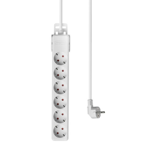 Πολύπριζο Xline 6Θ. 3X1,5mm 1,5m Καλώδιο Με Βάση Στήριξης – BY72-00061
