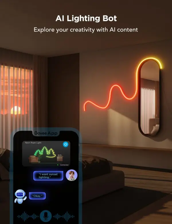 Wi-Fi Smart Σετ Neon LED RGBIC 5m H61D5-W Govee 1.SH.01.G058