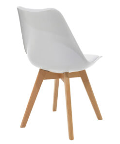 Καρέκλα Gaston pakoworld PP-PU λευκό-φυσικό πόδι 43x51x75εκ – 029-000048