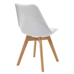 Καρέκλα Gaston pakoworld PP-PU λευκό-φυσικό πόδι 43x51x75εκ – 029-000048