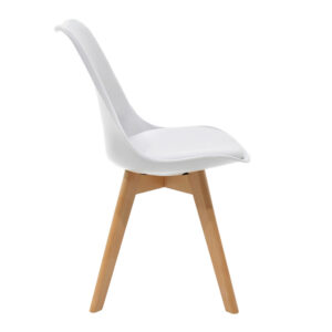 Καρέκλα Gaston pakoworld PP-PU λευκό-φυσικό πόδι 43x51x75εκ – 029-000048