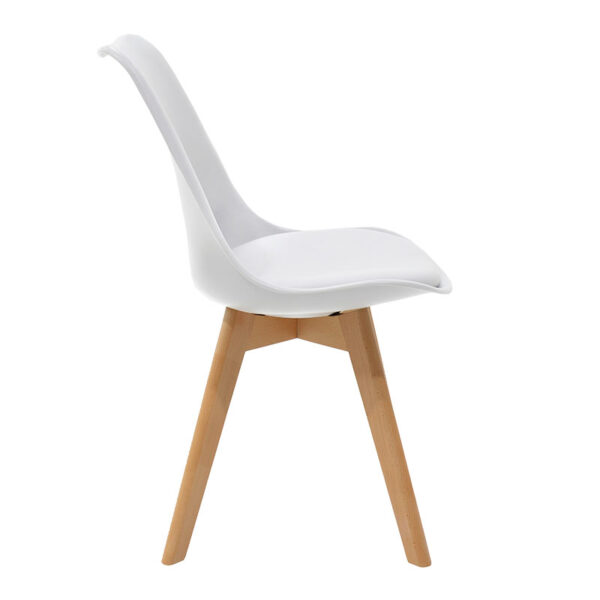 Καρέκλα Gaston pakoworld PP-PU λευκό-φυσικό πόδι 43x51x75εκ – 029-000048