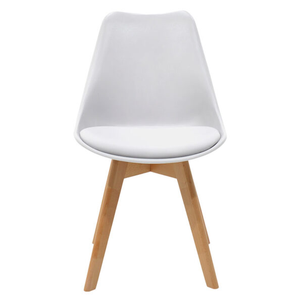 Καρέκλα Gaston pakoworld PP-PU λευκό-φυσικό πόδι 43x51x75εκ – 029-000048