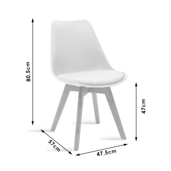 Καρέκλα Gaston pakoworld PP-PU λευκό-φυσικό πόδι 43x51x75εκ – 029-000048