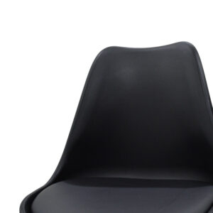 Καρέκλα Gaston pakoworld PP-PU μαύρο-φυσικό πόδι 43x51x75 εκ – 029-000051