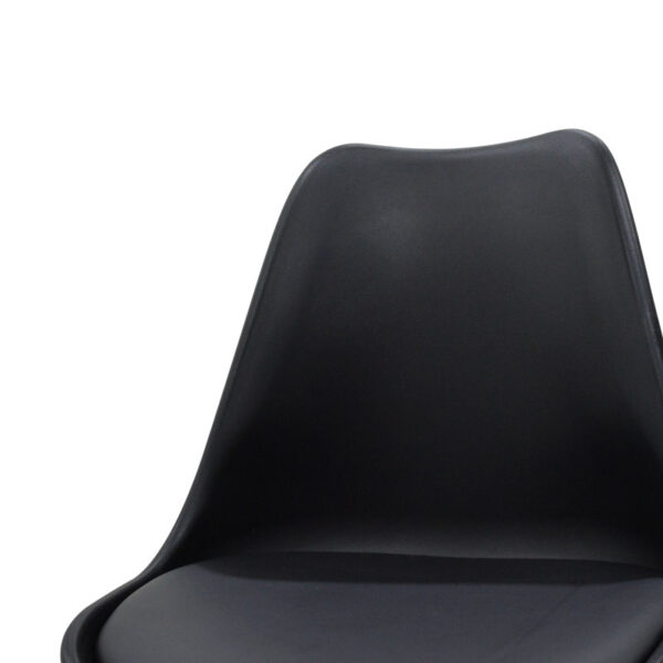 Καρέκλα Gaston pakoworld PP-PU μαύρο-φυσικό πόδι 43x51x75 εκ – 029-000051