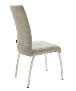 Καρέκλα Ariadne pakoworld PU γκρι-πόδι χρωμίου – 029-000072