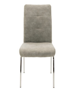 Καρέκλα Ariadne pakoworld PU γκρι-πόδι χρωμίου – 029-000072