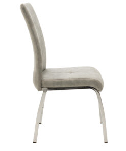 Καρέκλα Ariadne pakoworld PU γκρι-πόδι χρωμίου – 029-000072
