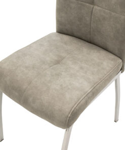 Καρέκλα Ariadne pakoworld PU γκρι-πόδι χρωμίου – 029-000072