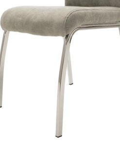 Καρέκλα Ariadne pakoworld PU γκρι-πόδι χρωμίου – 029-000072