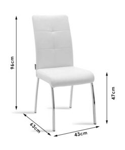 Καρέκλα Ariadne pakoworld PU γκρι-πόδι χρωμίου – 029-000072