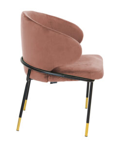 Καρέκλα Nalu pakoworld βελούδο σάπιο μήλο-μαύρο χρυσό πόδι – 029-000103