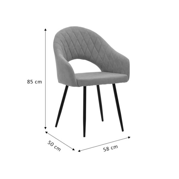 Πολυθρόνα Macie pakoworld ύφασμα antique γκρι-μαύρο 58x50x85εκ – 029-000150