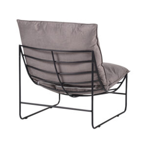 Πολυθρόνα Chopie pakoworld ύφασμα γκρι ποντικί-μαύρο πόδι 77x90x83εκ – 029-000221