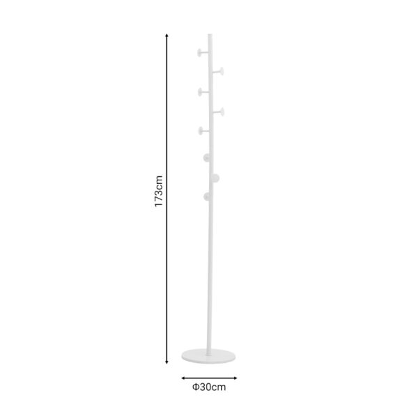 Καλόγερος Kroker pakoworld λευκό μέταλλο 30x30x173εκ – 029-000228