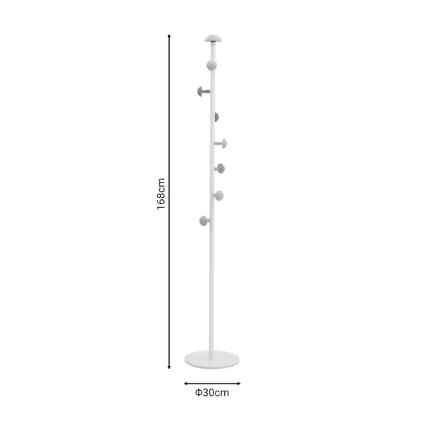 Καλόγερος Mush pakoworld λευκό μέταλλο 30x30x168εκ – 029-000230