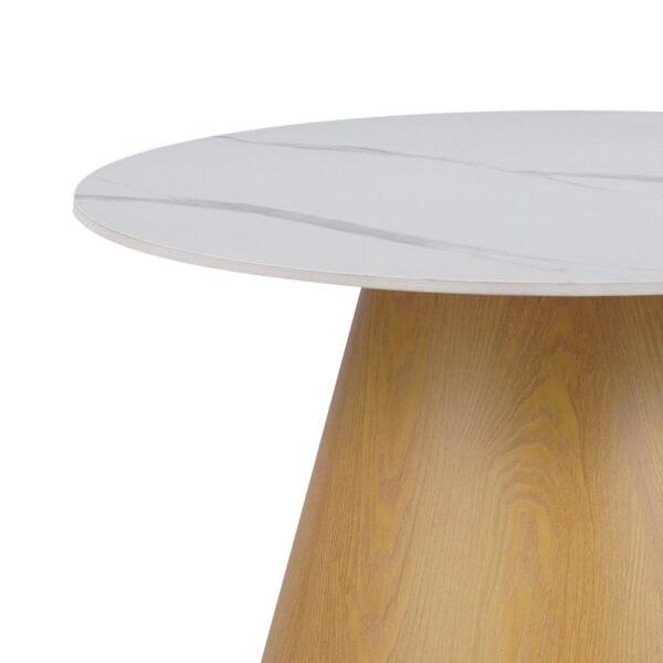 Τραπέζι σαλονιού Soleire Inart λευκό μαρμάρου sintered stone Φ70×40εκ – 029-000265