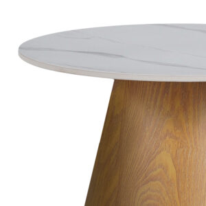 Βοηθητικό τραπέζι Soleire Inart λευκό μαρμάρου sintered stone Φ50×46εκ – 029-000266