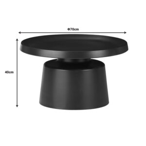 Τραπέζι σαλονιού Ginoze Inart μαύρο μέταλλο Φ70×40εκ – 029-000270