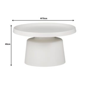 Τραπέζι σαλονιού Ginoze Inart λευκό μέταλλο Φ70×40εκ – 029-000272