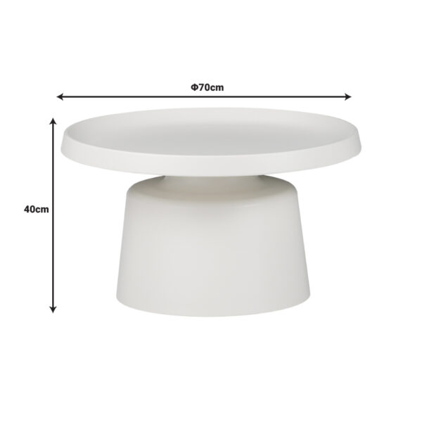 Τραπέζι σαλονιού Ginoze Inart cappuccino μέταλλο Φ70×40εκ – 029-000274