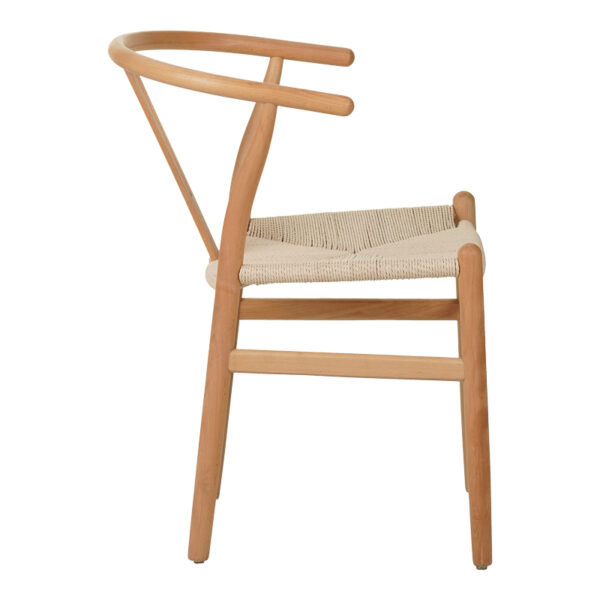 Καρέκλα Wishbone pakoworld rubberwood-σχοινί σε φυσική απόχρωση 60x51x80εκ – 029-000285